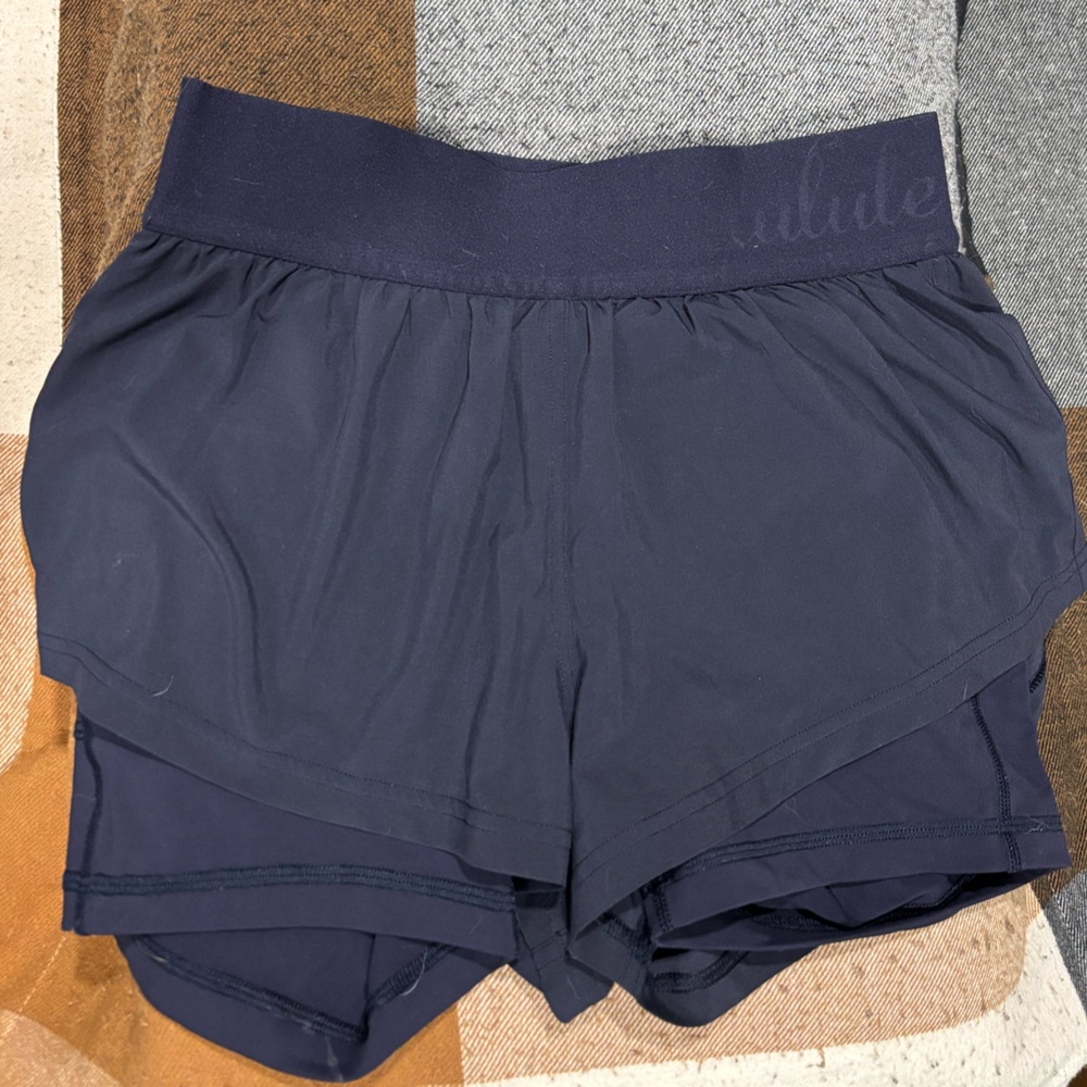 Lululemon Athletica Blue Athletic Shorts High-Waisted Design